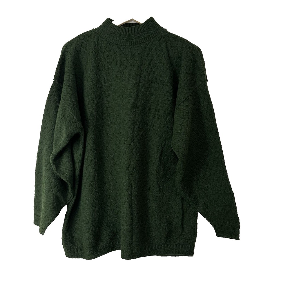 Dark Green Women’s Knit Sweater - Classic Crewneck